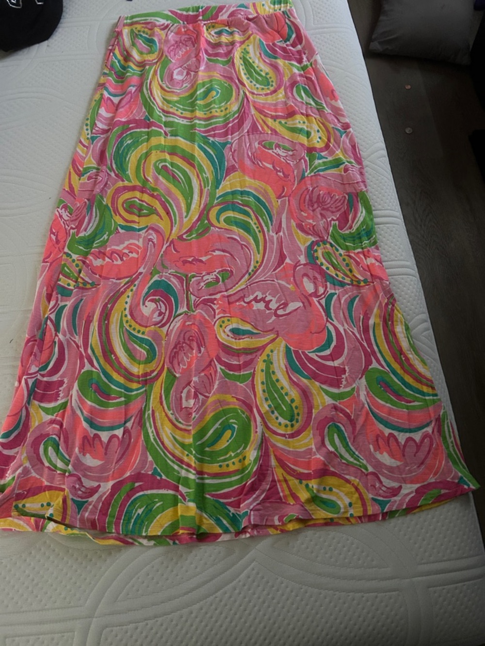 Lilly Pulitzer- Colorful Swirl Maxi Skirt - Pink, Green, Yellow, Size Medium - Picture 4 of 7